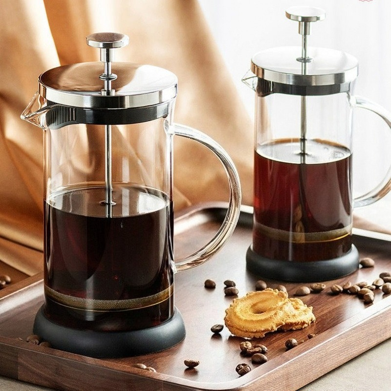 French Press Glass - 350-1000ml Stainless Steel Glass Coffee Maker
