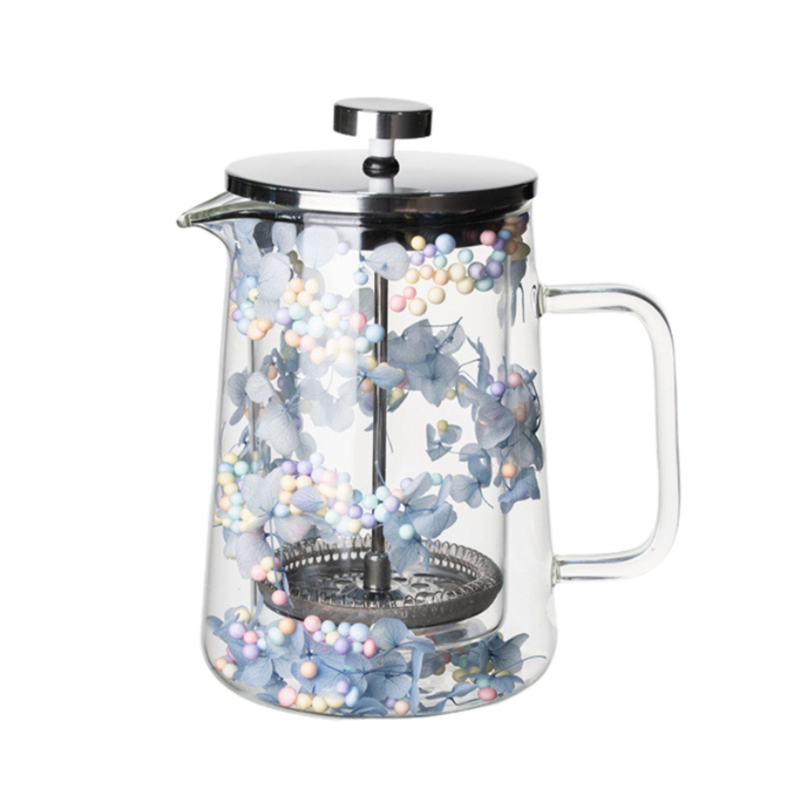 Dried Flower Double Glass Pres - French Press Glass 评论和价格