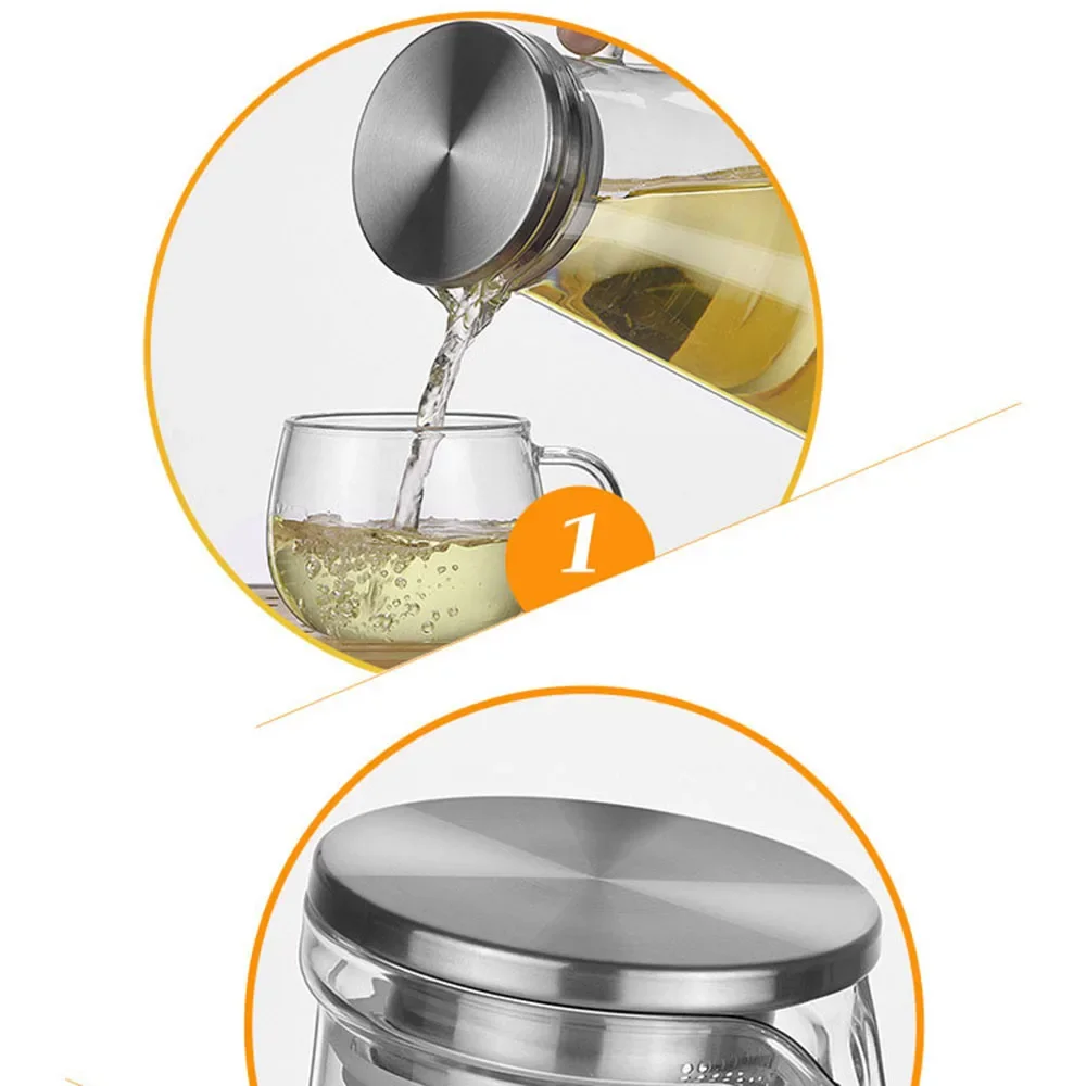 2.2L Glasses Cold Water Bottle - Coffee Tea Decanter 评论和价格