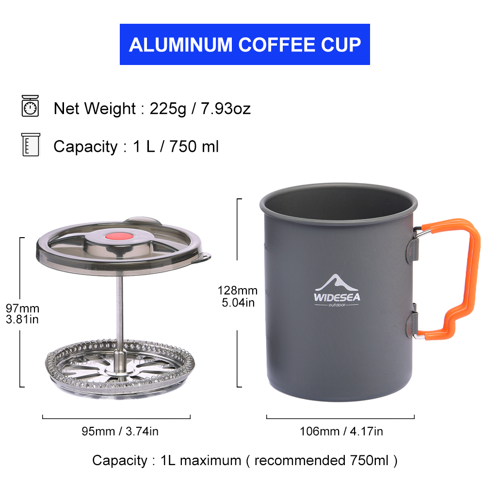 Widesea Camping Coffee Pot wit - French Press Glass 评论和价格