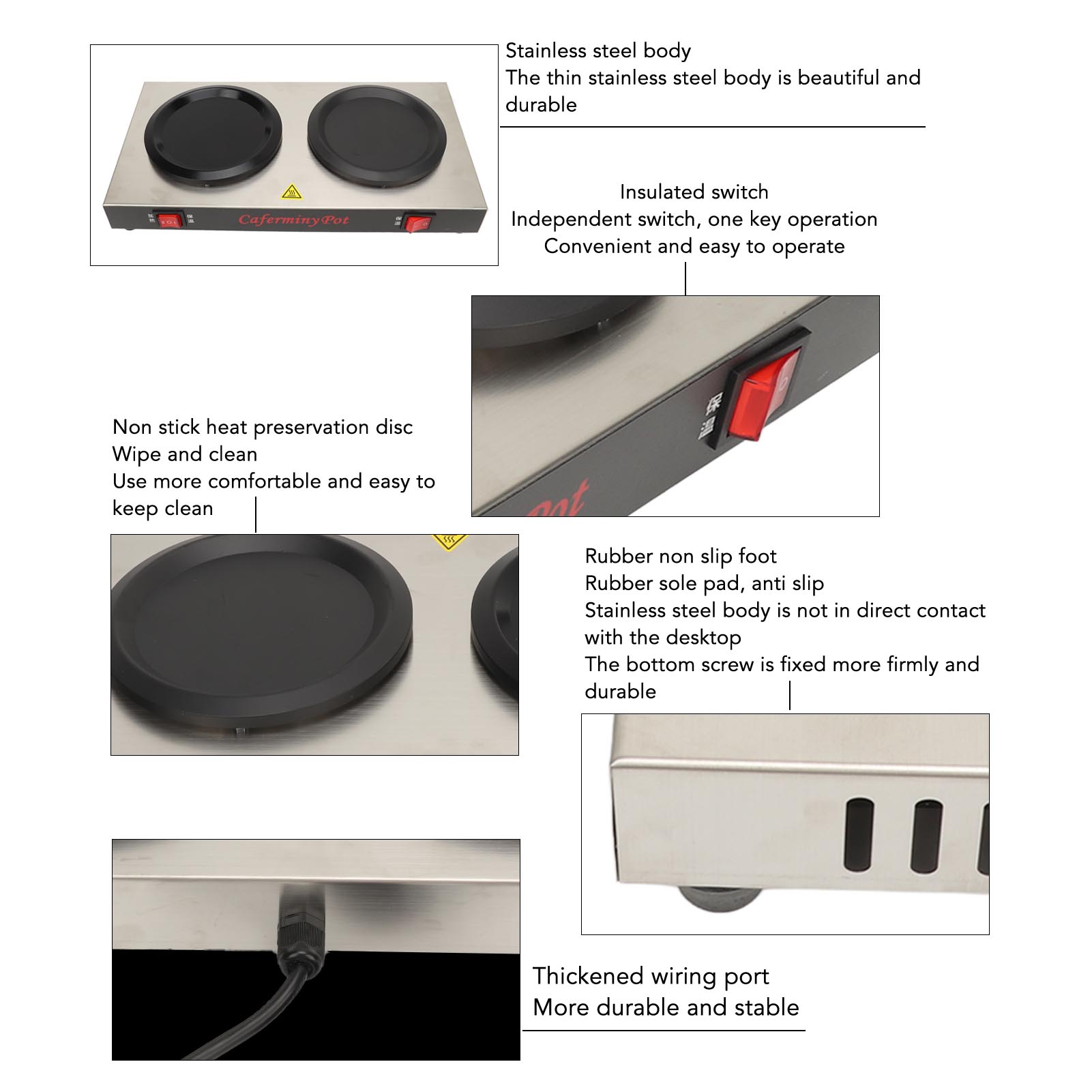 Two Position Coffee Warmer Dou - Coffee Tea Decanter 评论和价格
