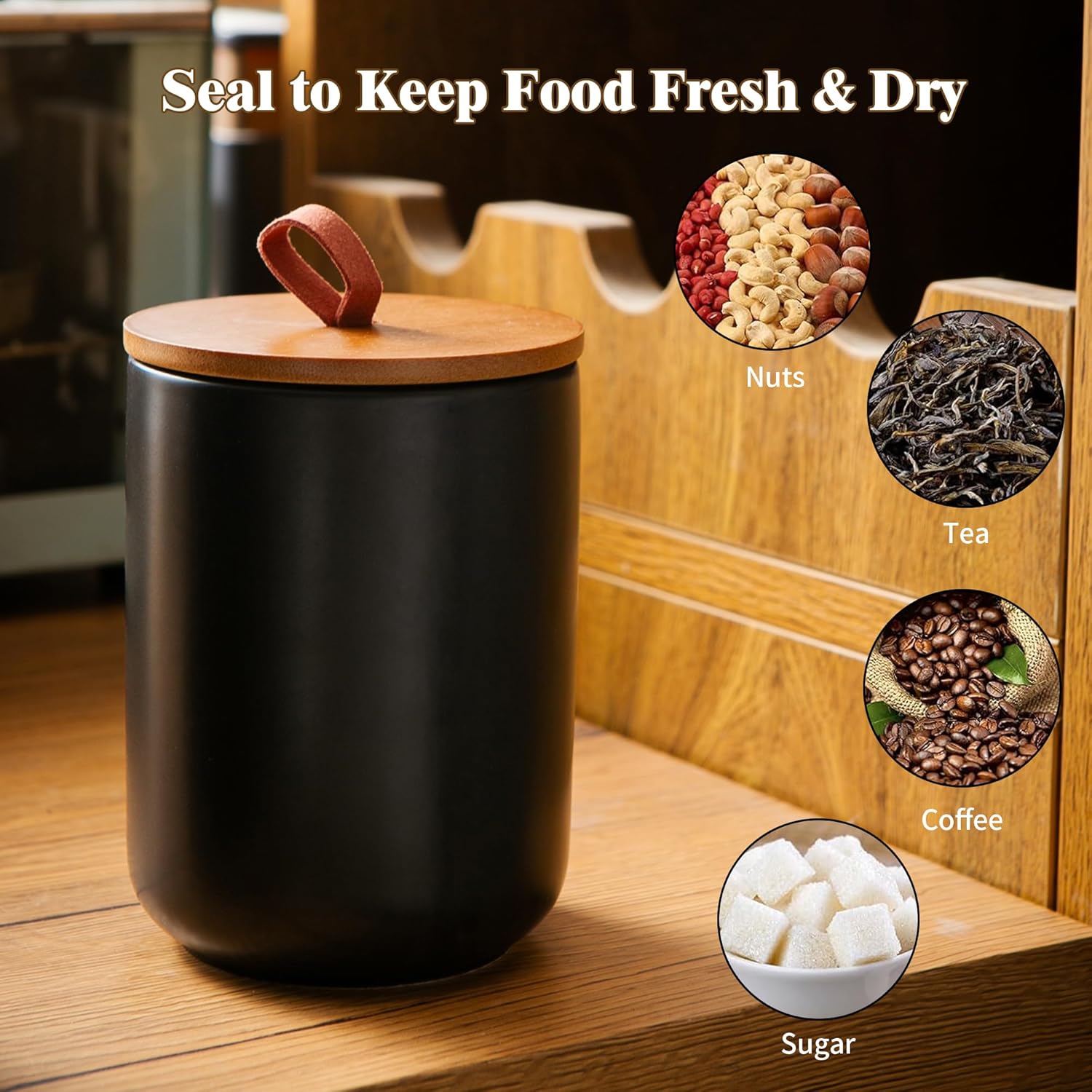 Ceramic Canister Set (30 oz, 4 - Coffee Tea And Sugar Set 评论和价格