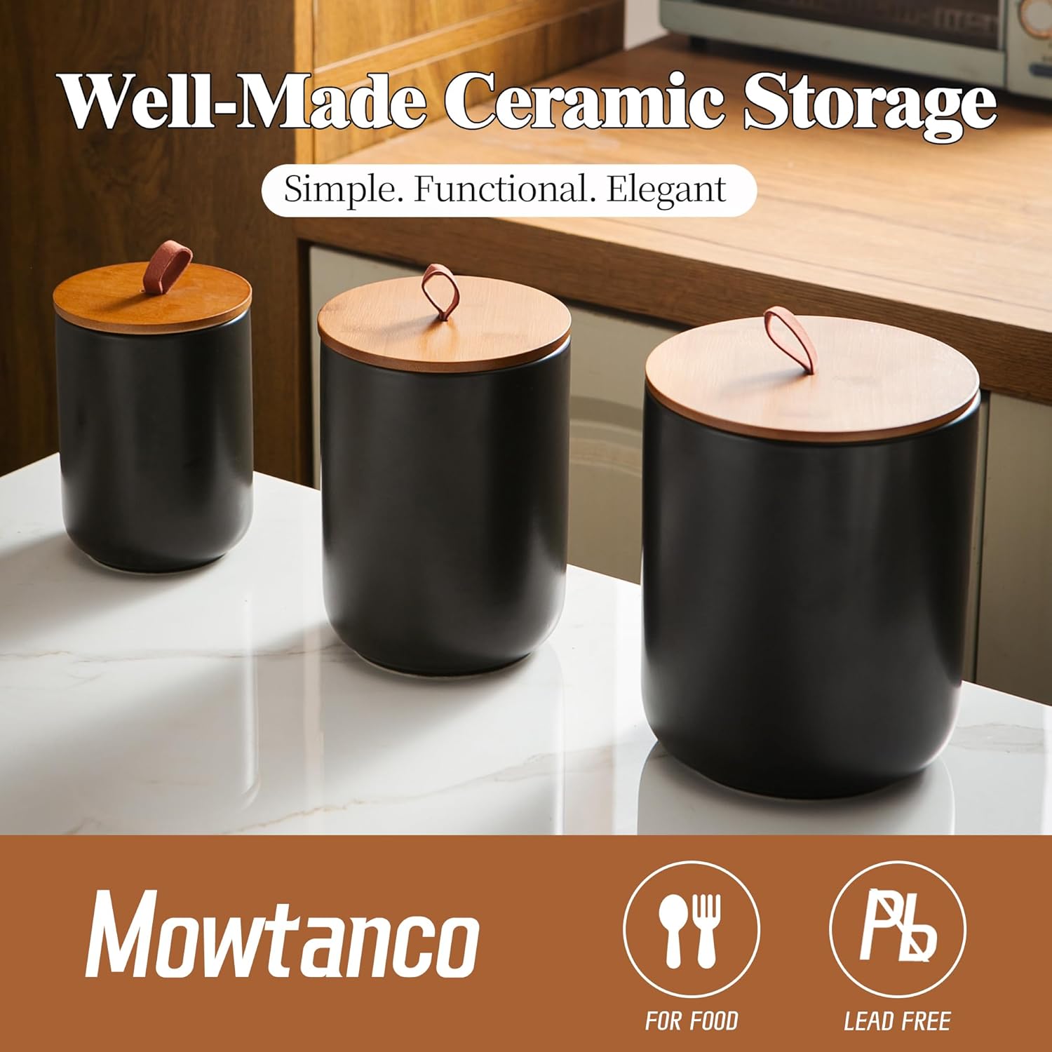 Ceramic Canister Set (30 oz, 4 - Coffee Tea And Sugar Set 评论和价格