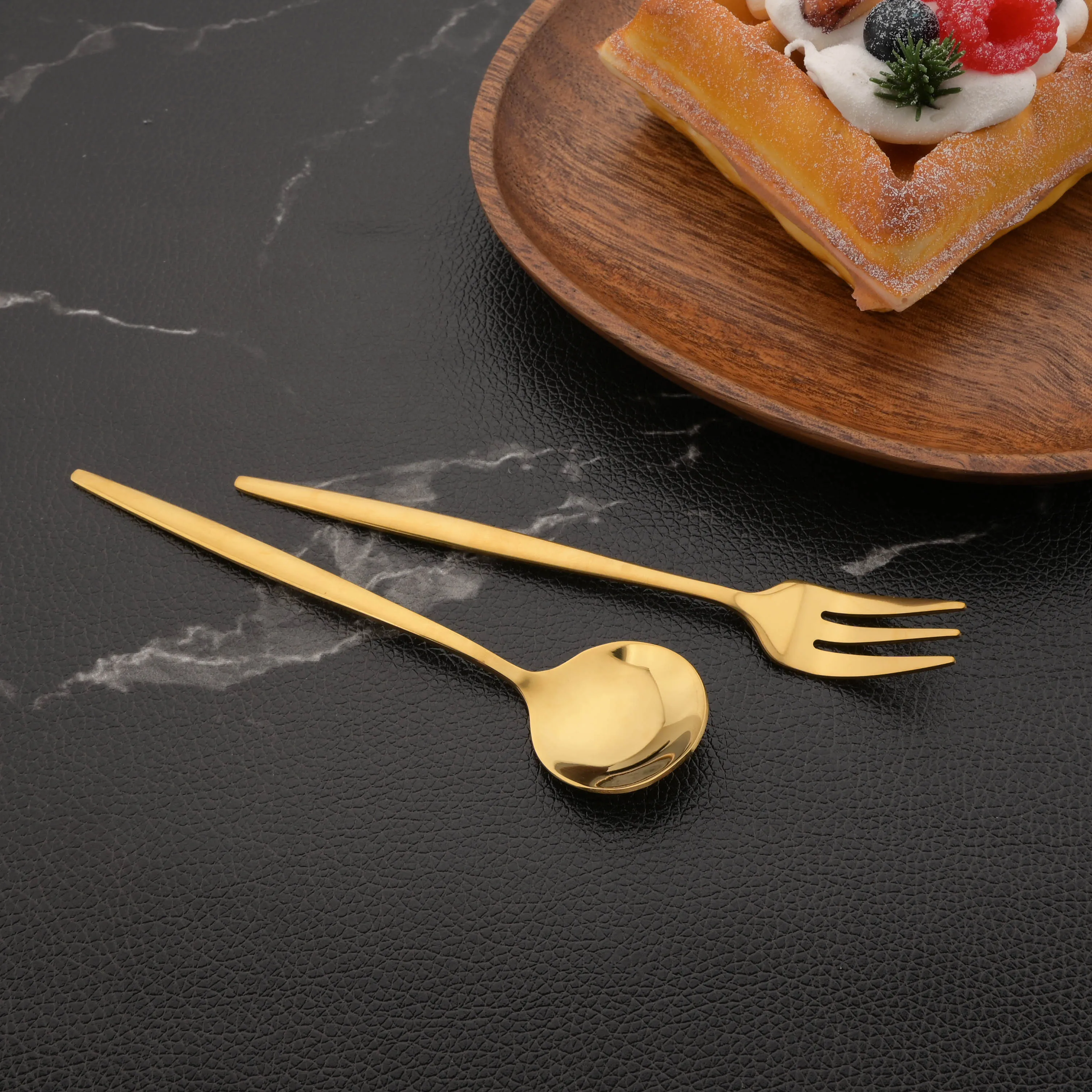 6Pcs Mirror White Gold Tea Spo - Coffee Tea And Sugar Set 评论和价格