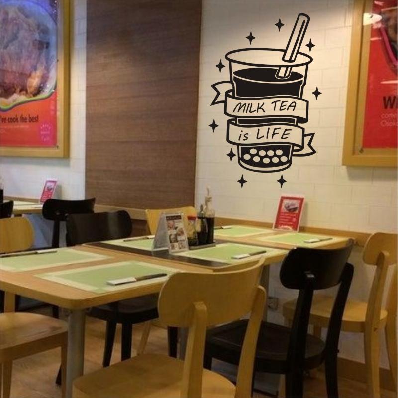 Milk Tea Shop Wall Sicker Bubb - Coffee Tea Break 评论和价格