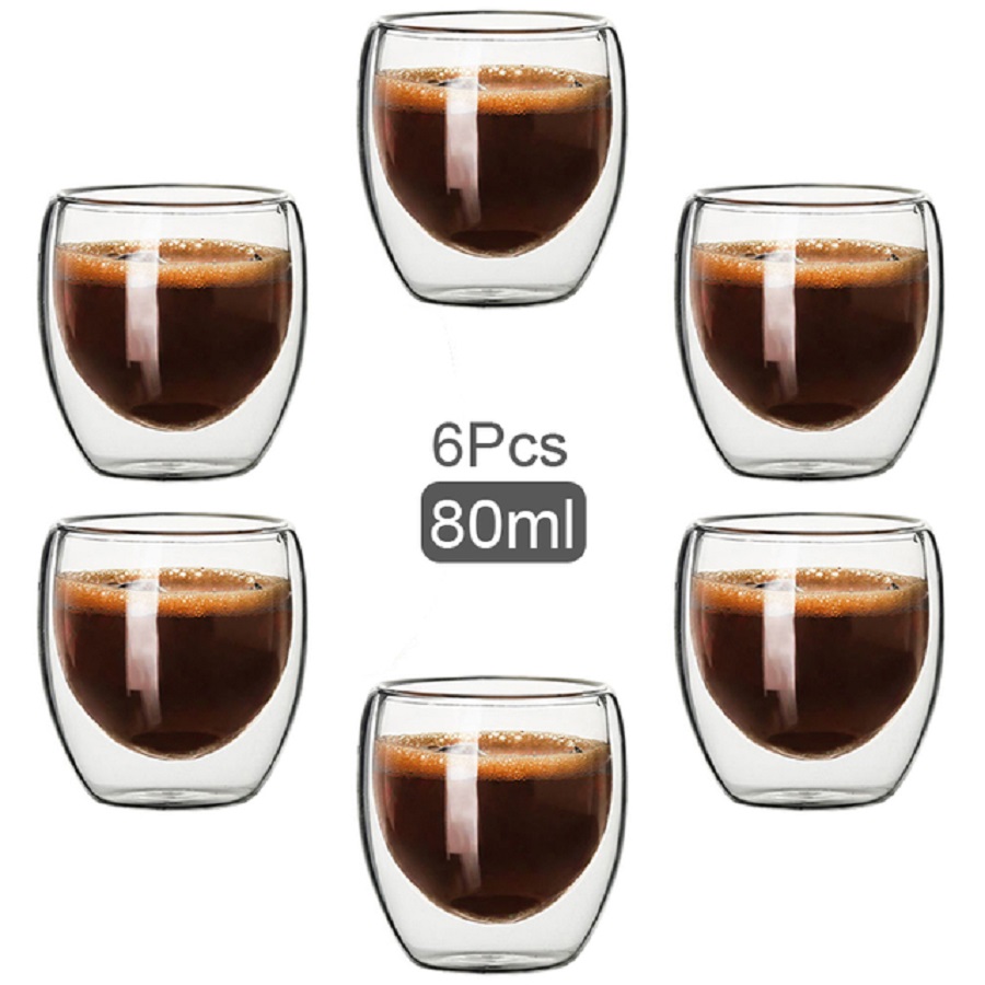 Double Walled Glass Coffee Mug - Coffee Tea And Sugar Set 评论和价格