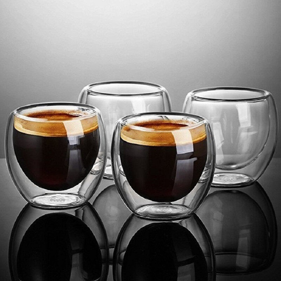 Double Walled Glass Coffee Mug - Coffee Tea And Sugar Set 评论和价格