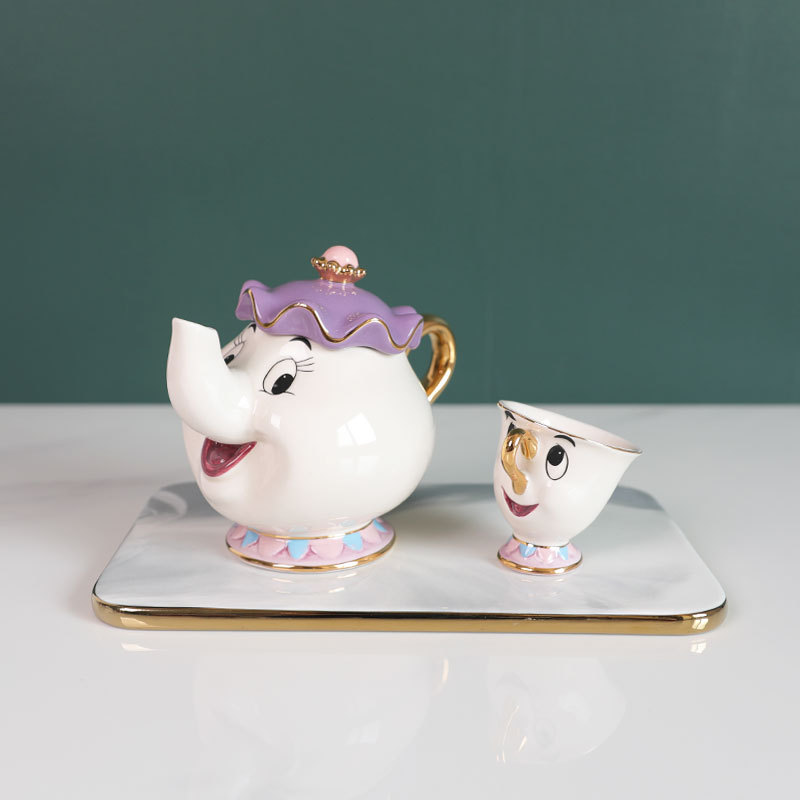 Hot Teapot Cartoon Beauty And  - Coffee Tea And Sugar Set 评论和价格