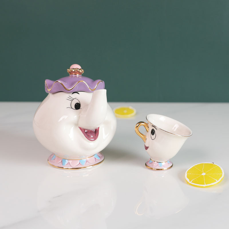 Hot Teapot Cartoon Beauty And  - Coffee Tea And Sugar Set 评论和价格