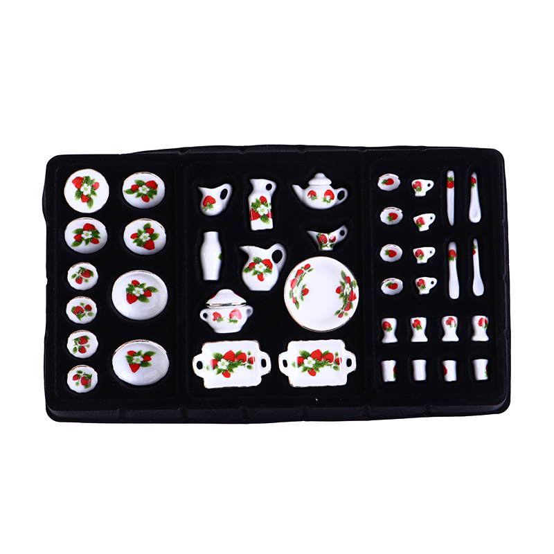 1 Set 1:12 Miniature Doll Hous - Coffee Tea And Sugar Set 评论和价格