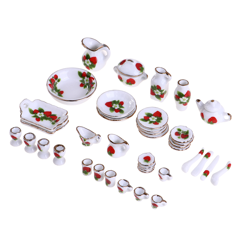 1 Set 1:12 Miniature Doll Hous - Coffee Tea And Sugar Set 评论和价格