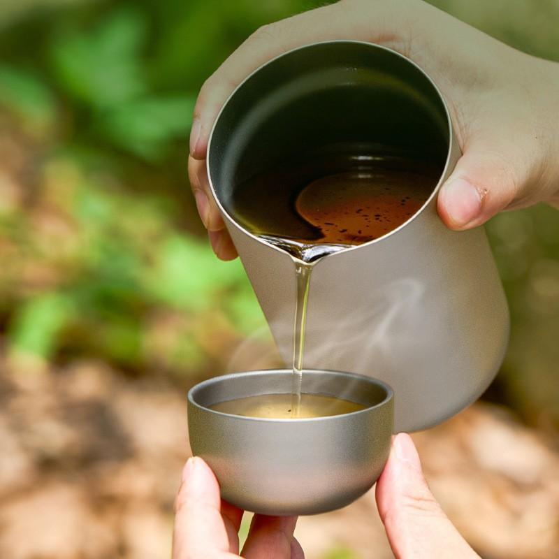 D2 Pure Titanium Double-layer  - Coffee Tea And Sugar Set 评论和价格