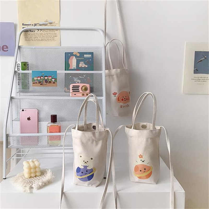 Print Canvas Water Bottle Bag  - Coffee Tea Name 评论和价格