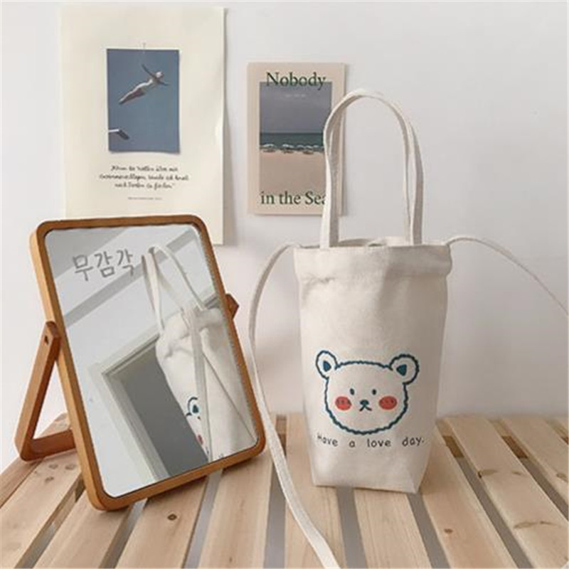 Print Canvas Water Bottle Bag  - Coffee Tea Name 评论和价格