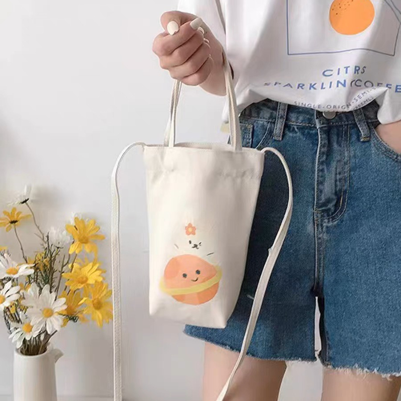 Print Canvas Water Bottle Bag  - Coffee Tea Name 评论和价格