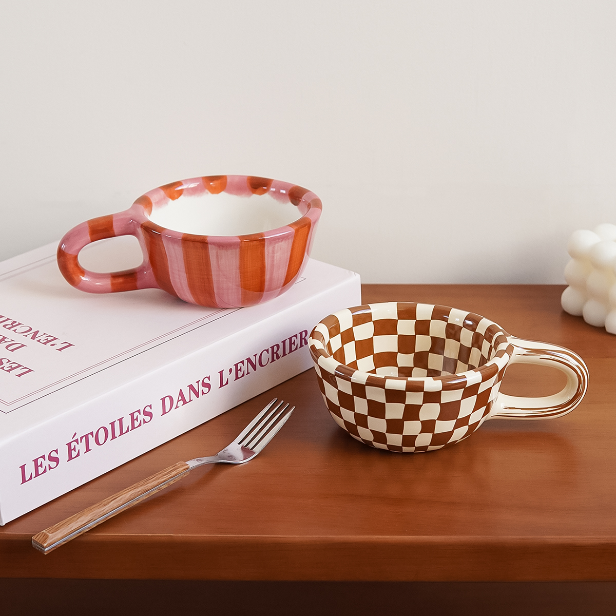 1Pc 220ml Checkerboard Ceramic - Coffee Tea Flask 评论和价格