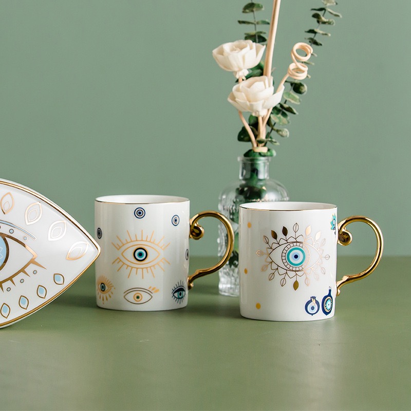 Blue Eye Coffee Cup Devil's Ey - Coffee Tea Flask 评论和价格