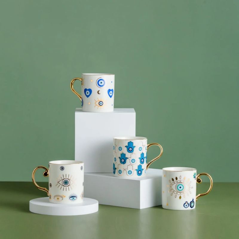 Blue Eye Coffee Cup Devil's Ey - Coffee Tea Flask 评论和价格