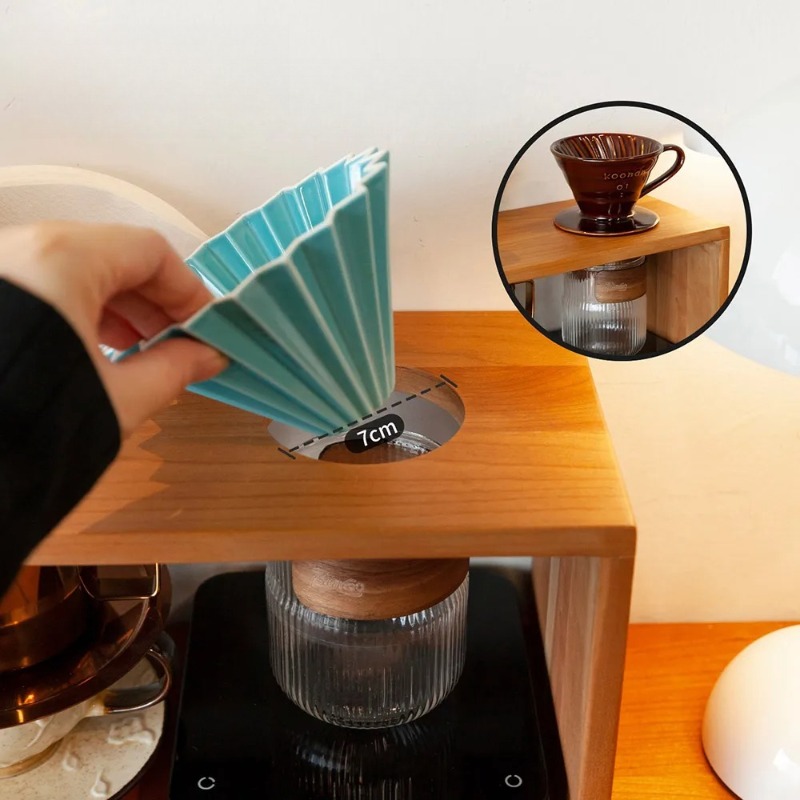 Solid Wood Coffee Drip Station - Tea Coffee Set Up 评论和价格