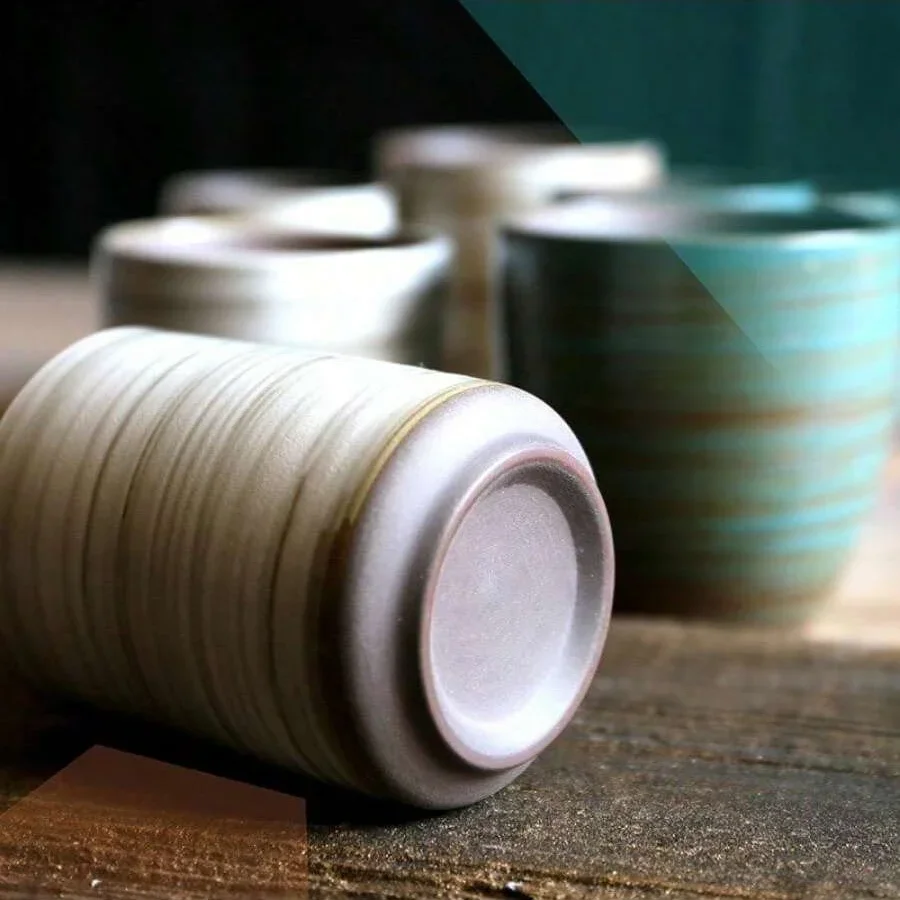 Hand-Painted Crackle Glaze Sto - Coffee Tea Flask 评论和价格