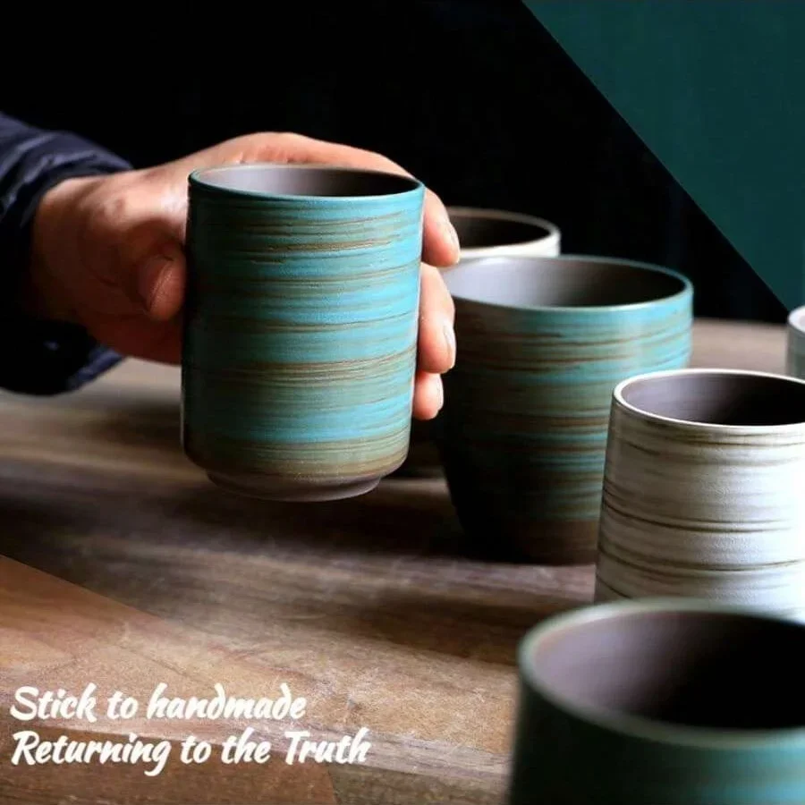 Hand-Painted Crackle Glaze Sto - Coffee Tea Flask 评论和价格
