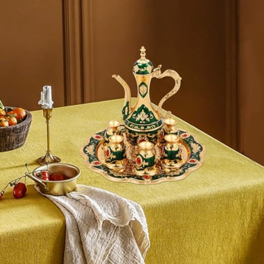 Vintage Turkish Tea Set with T - Coffee Tea Decanter 评论和价格