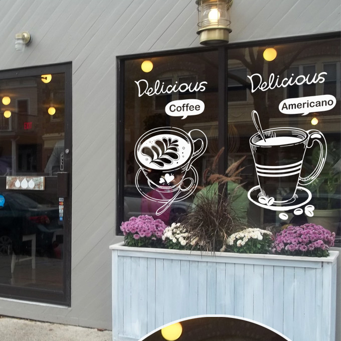 Coffee Shop Sticker Bean Milk  - Coffee Tea Break 评论和价格