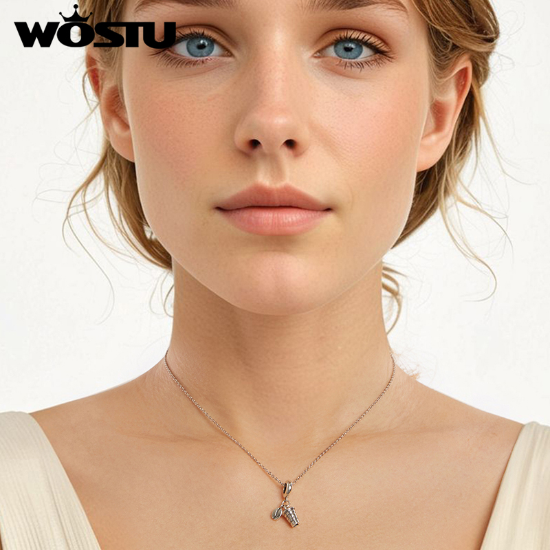 WOSTU 925 Sterling Silver Blac - Coffee Tea Name 评论和价格