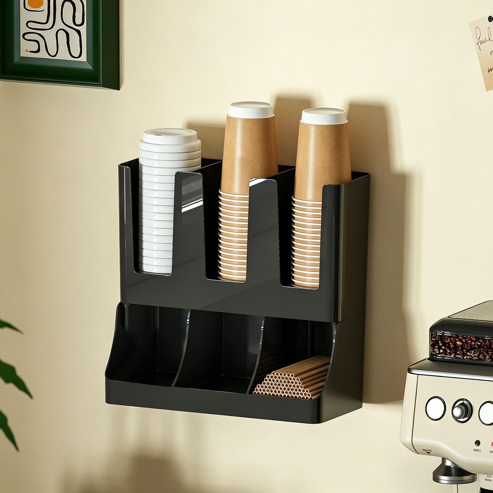 Coffee Bar Organizer 6-Compart - Tea Coffee Set Up 评论和价格